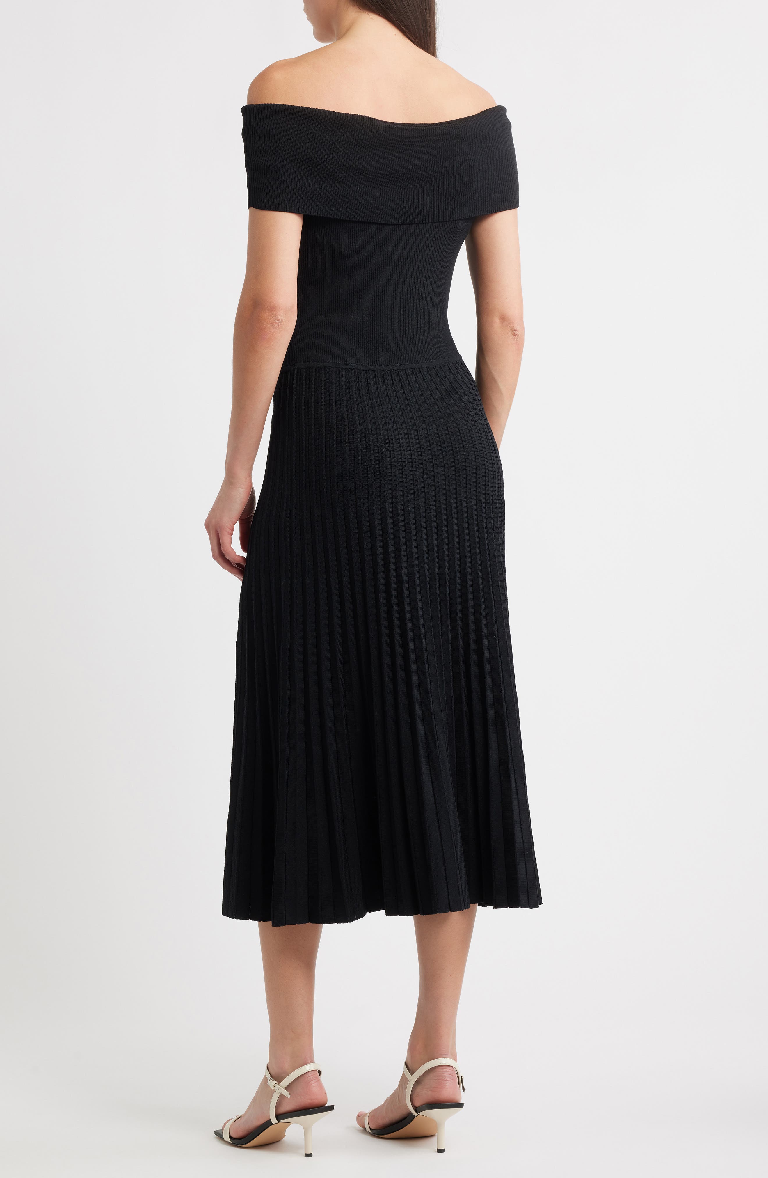 Elie Tahari Persephone Off the Shoulder Rib Dress (Women) | Nordstrom