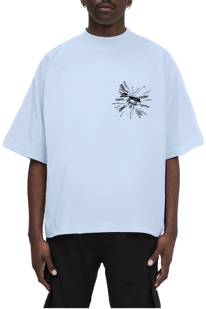 Graphic Oversized Cotton T-Shirt, Main, color, BLUE