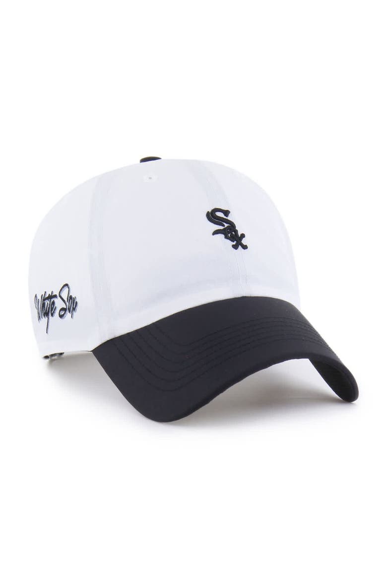 Men's '47 White/Black Chicago White Sox Vista Mini Clean Up brrr° Adjustable Hat, Alternate, color, White