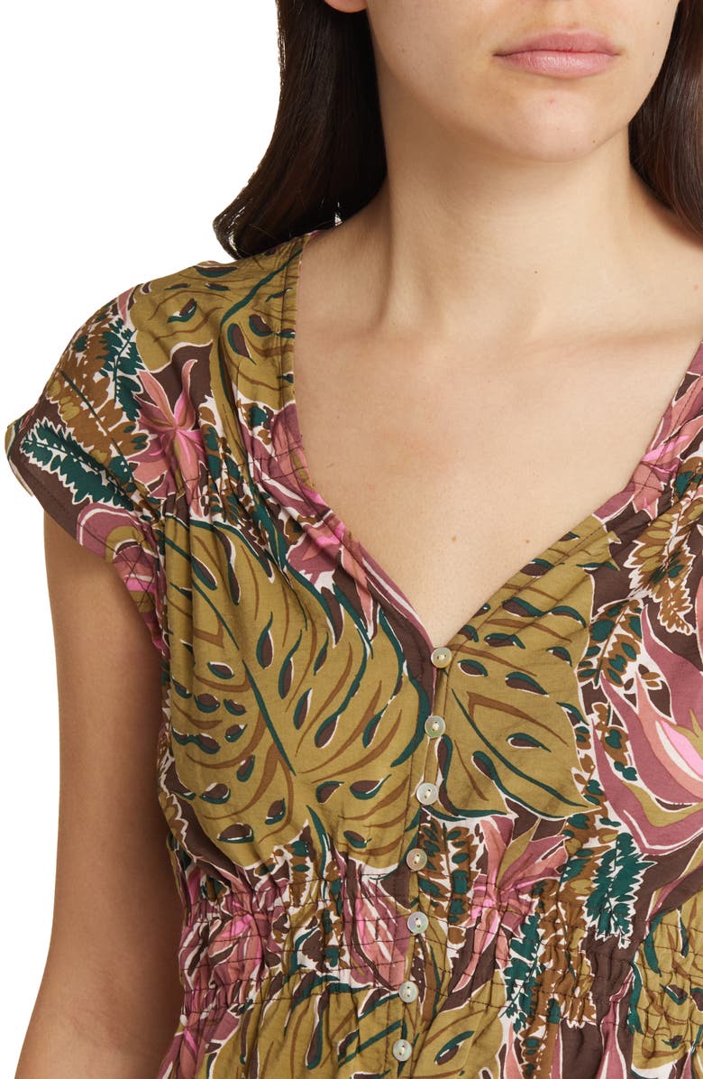 Madewell Cap Sleeve Shirred Top, Alternate, color, 