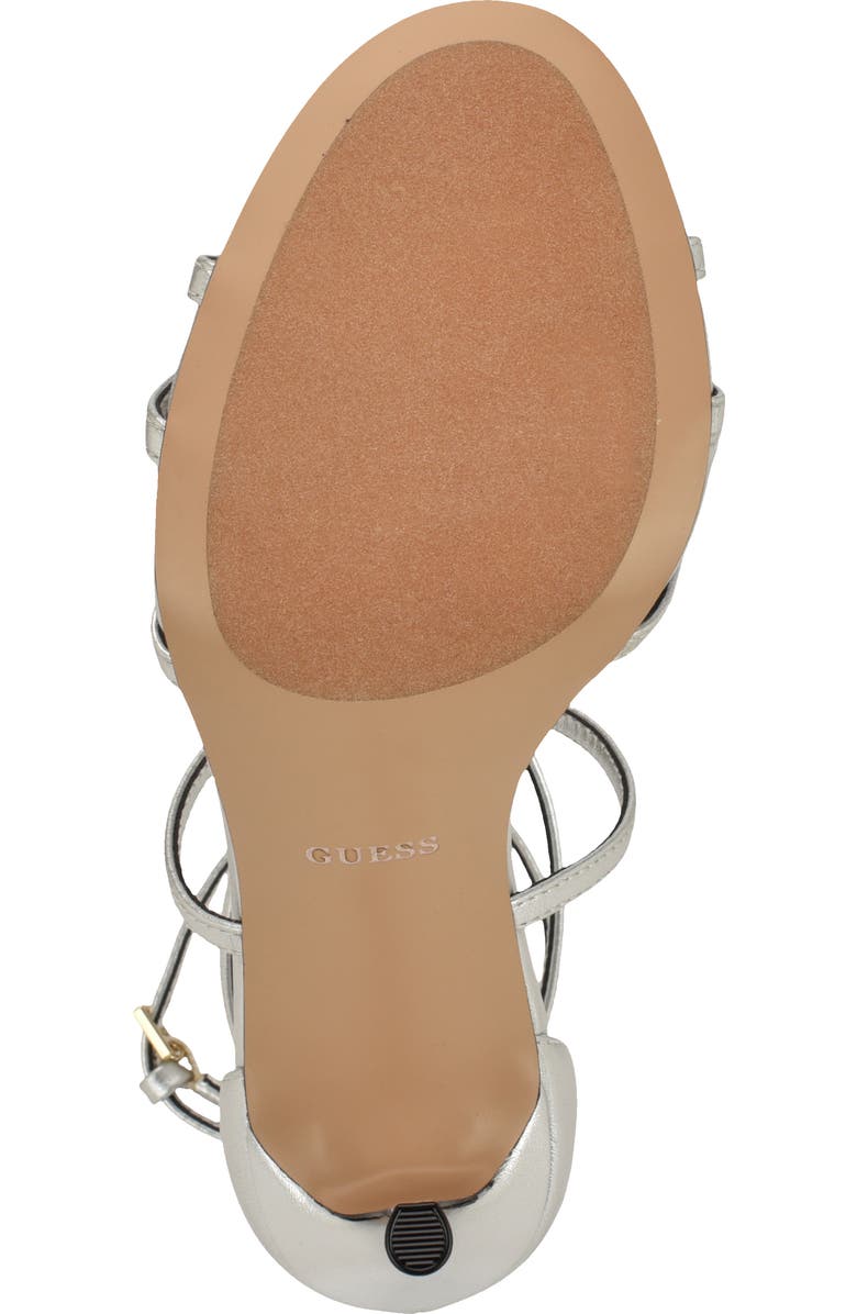 GUESS Chaella Ankle Strap Sandal, Alternate, color, Silver