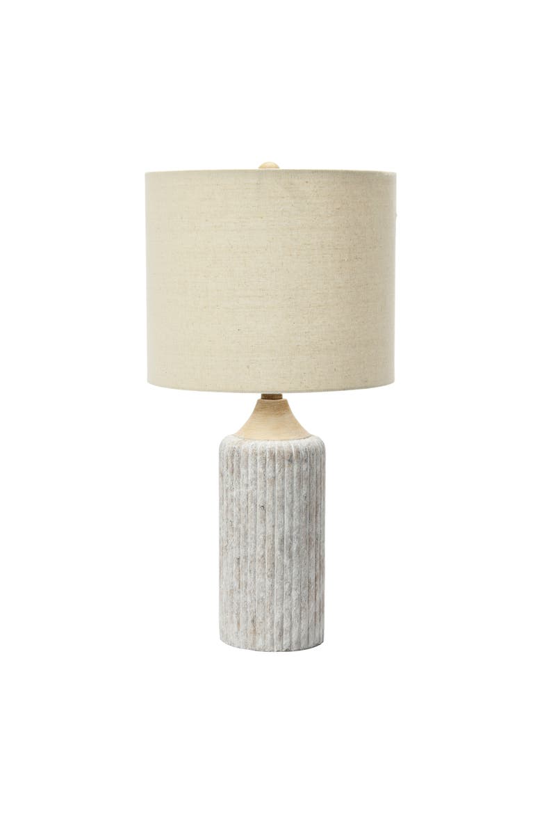 12" Round Cement Desk Lamp, Main, color, White