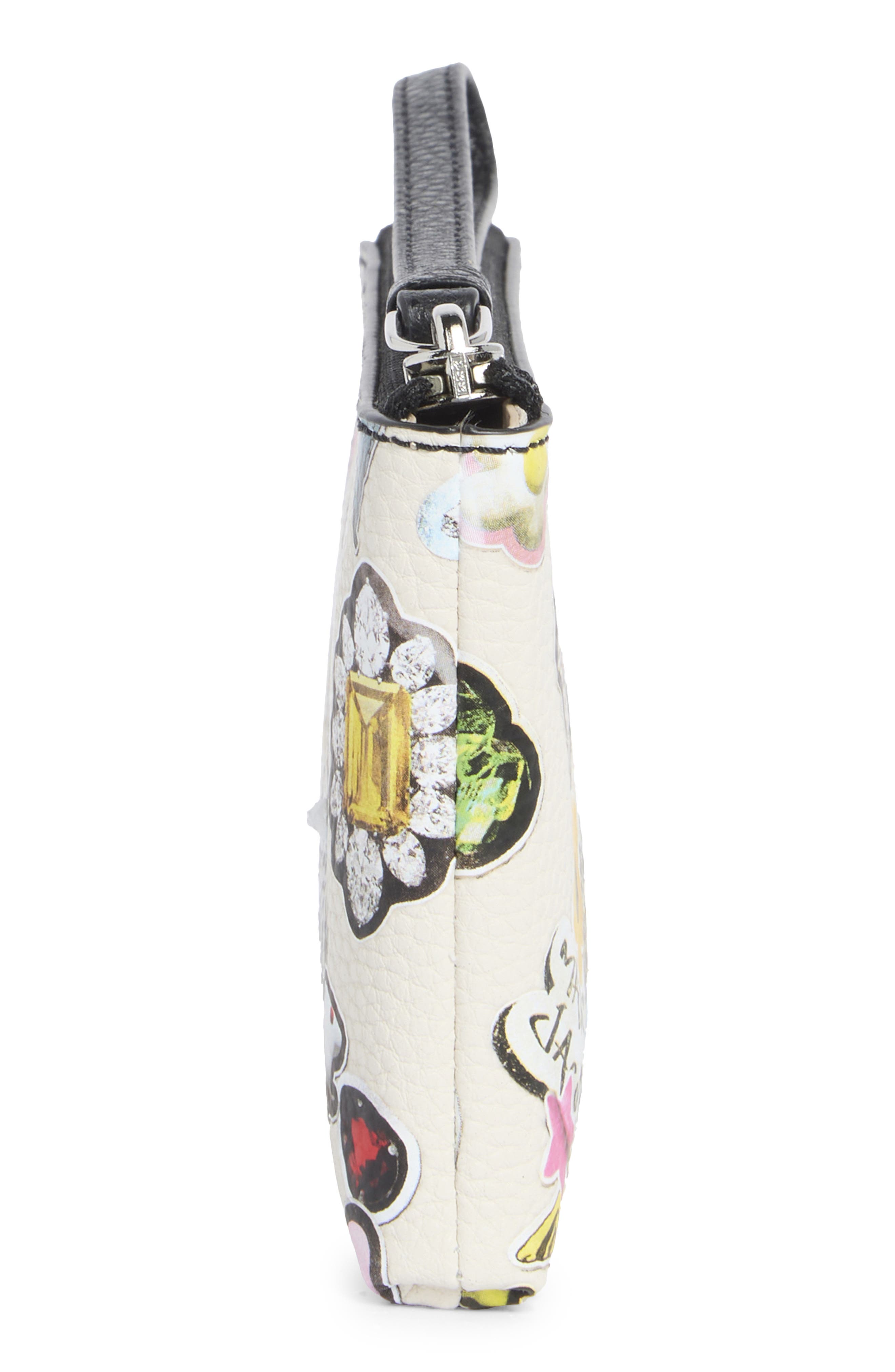 Sticker Print Wristlet, Alternate, color, WHITE MULTI