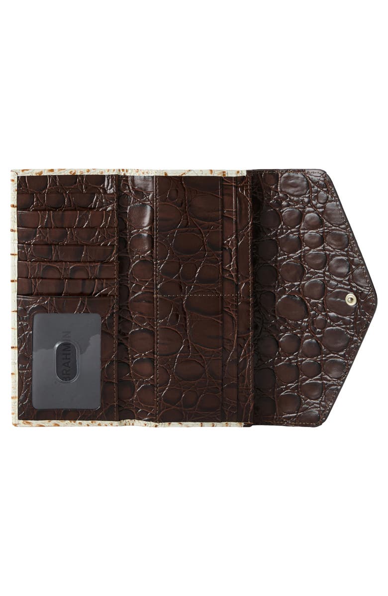 Brahmin Veronica Croc Embossed Leather Wallet, Alternate, color, 