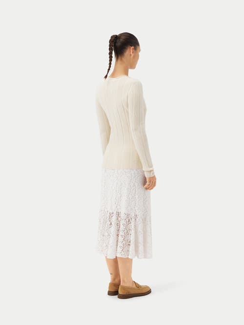Gobi Mongolian Cashmere Organic Color C-neck Cashmere Sweater In Off White