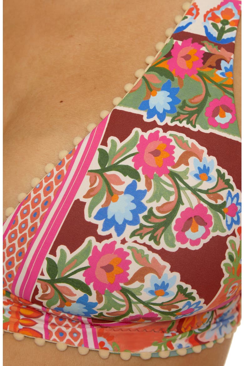 Verona Triangle Bikini Top, Alternate, color, PINK MULTI