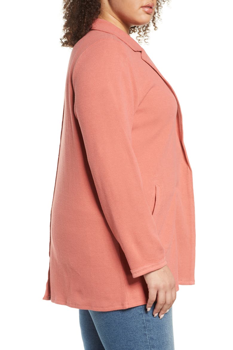 Raw Edge Knit Blazer, Alternate, color, PINK CEDAR