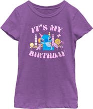 Lilo & Stitch Girl's Lilo & Stitch It's My Birthday Distressed Graphic T-Shirt