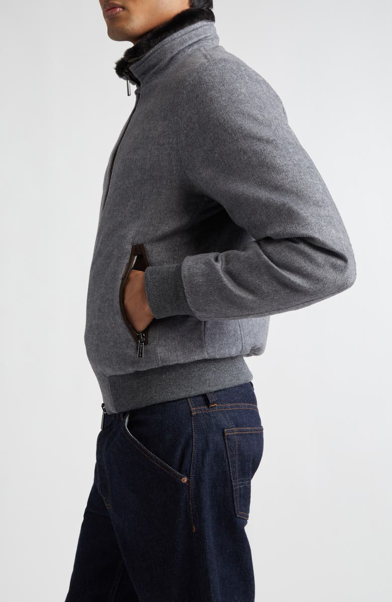 MooRER Bellati Herringbone Virgin Wool Down Jacket, Alternate, color, Grey