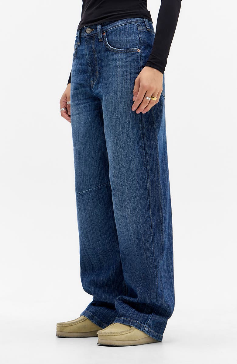 BDG Urban Outfitters Logan Stripe Barrel Leg Jeans, Alternate, color, Blue