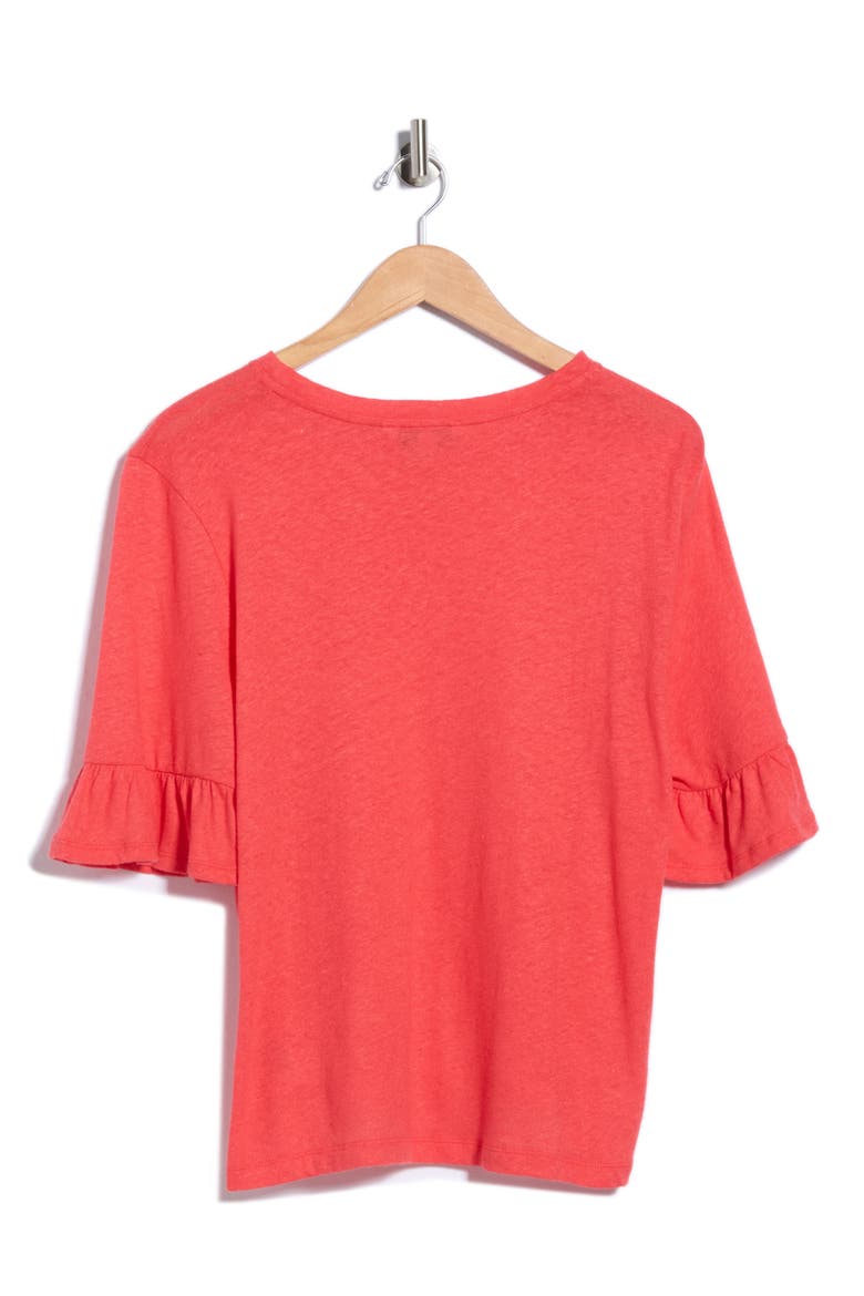 Gene Cotton-Linen Blend Top, Alternate, color, RED-STRAWBERRY