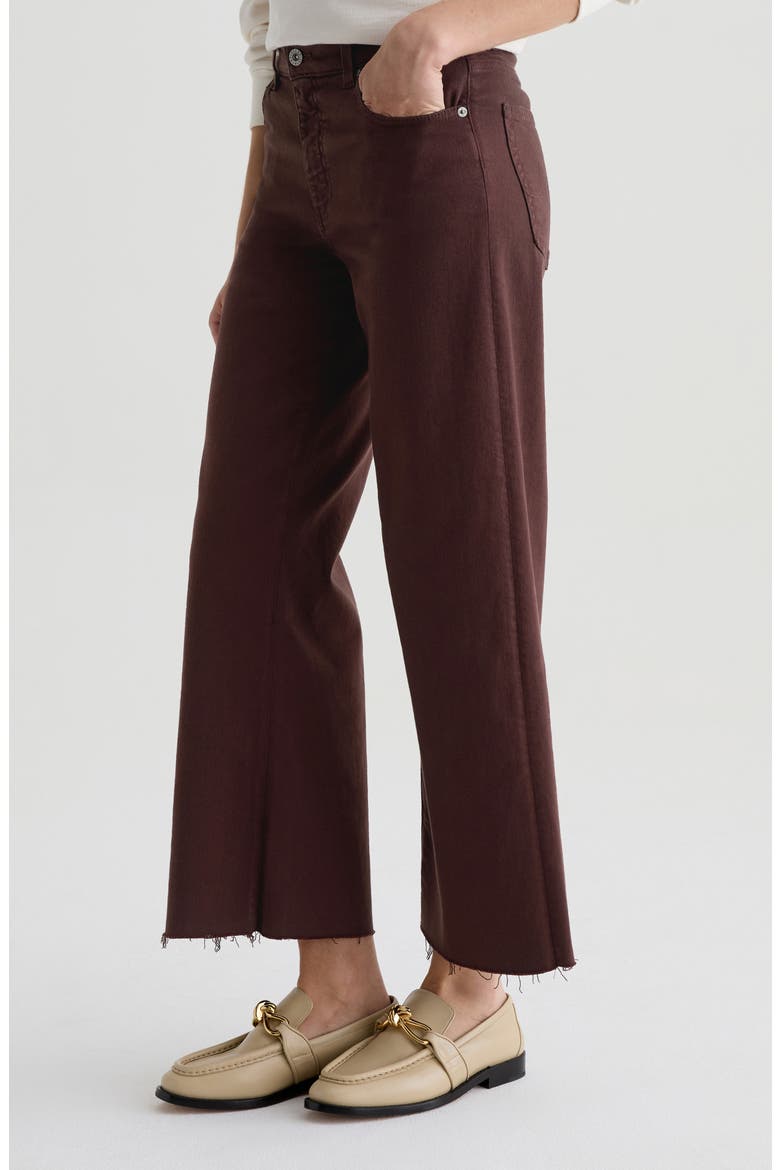 Saige Raw Hem Ankle Wide Leg Jeans, Alternate, color, COFFEE BEAN