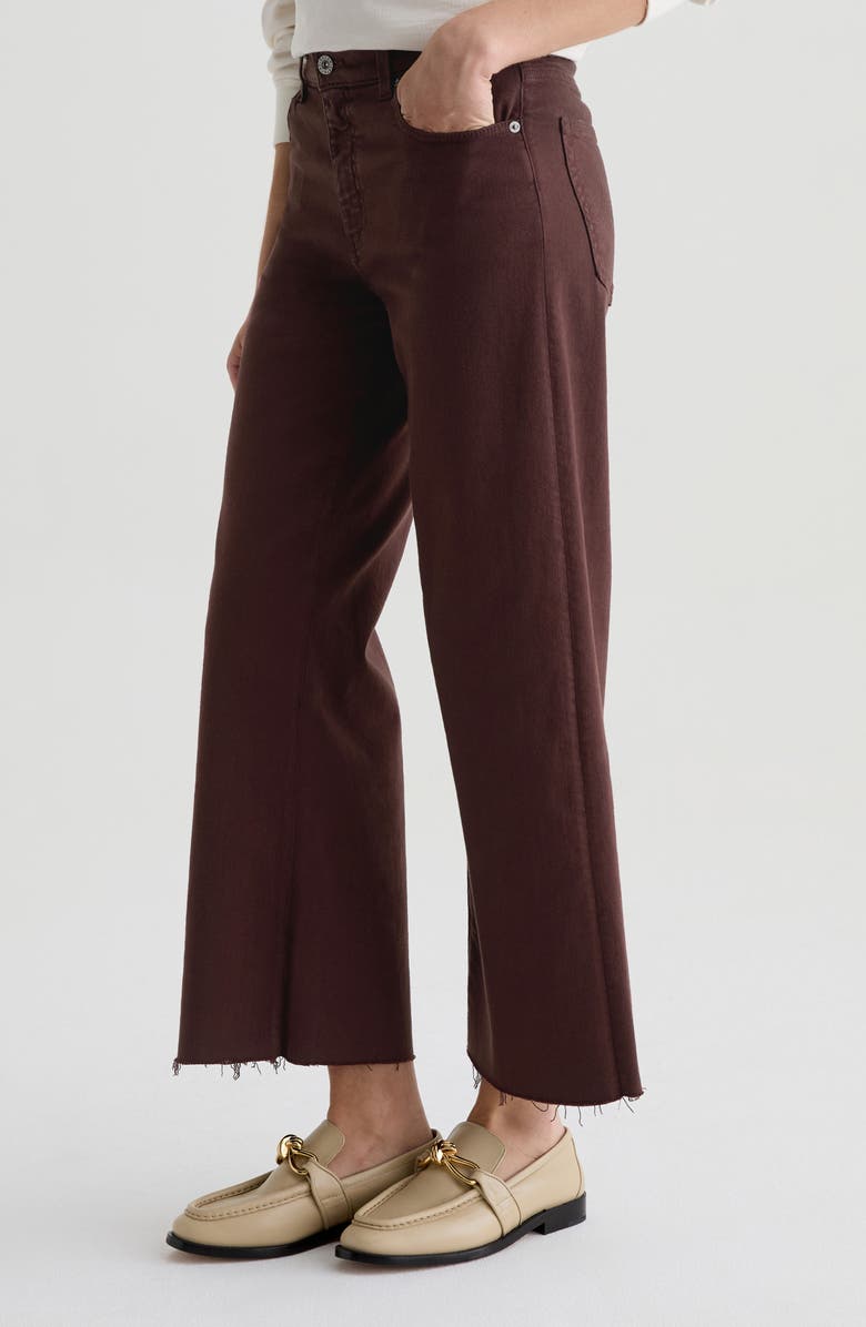 AG Saige Raw Hem Ankle Wide Leg Jeans, Alternate, color, Coffee Bean