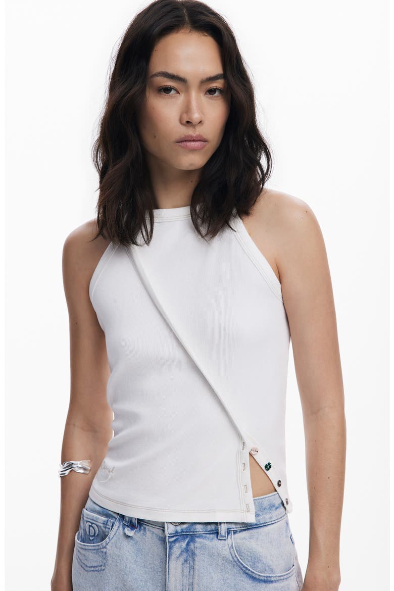 Straps Rib Tank, Alternate, color, WHITE