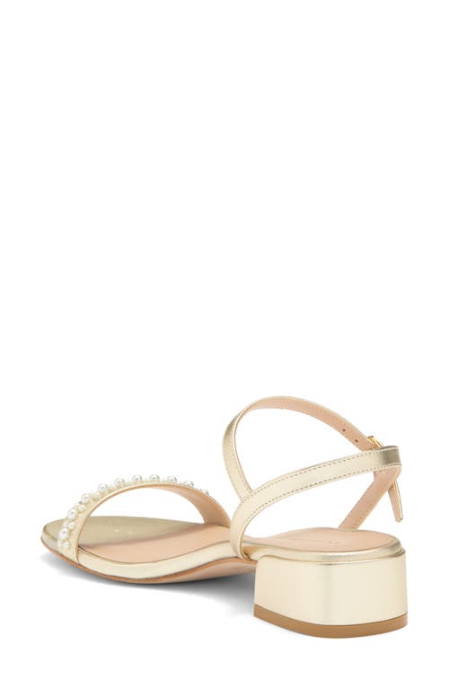 Stuart Weitzman Dancer Demipearl Sandal In Platino