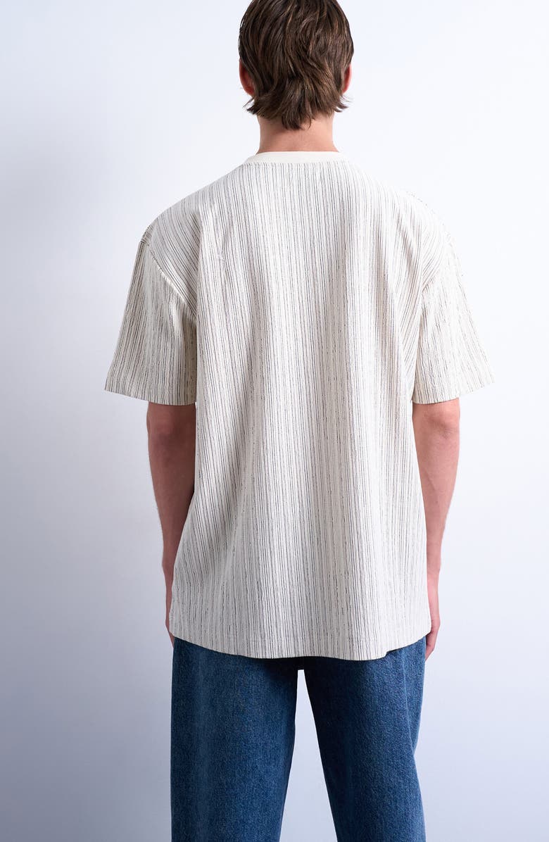 Topman Stripe Oversize Cotton Blend T-Shirt, Alternate, color, Ecru