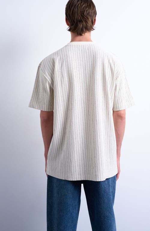 Topman Stripe Oversize Cotton Blend T-shirt In White