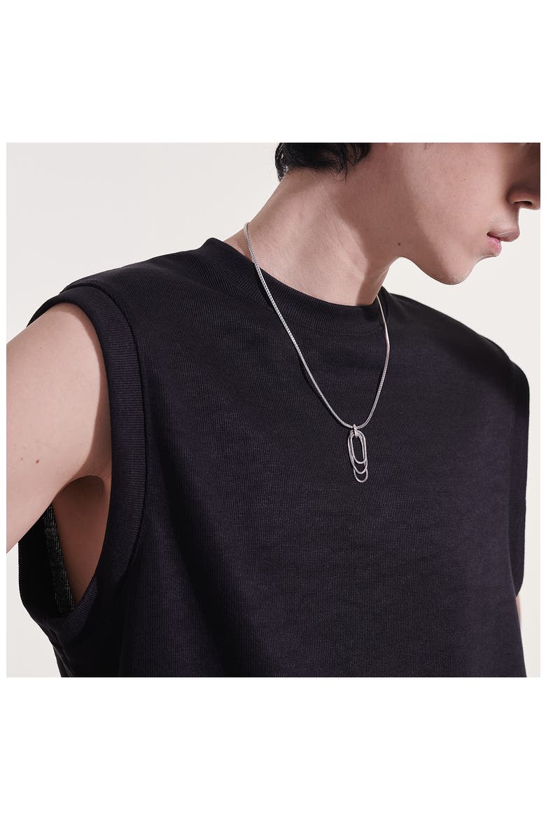 Classic Chain Link Drop Pendant Necklace, Alternate, color, SILVER