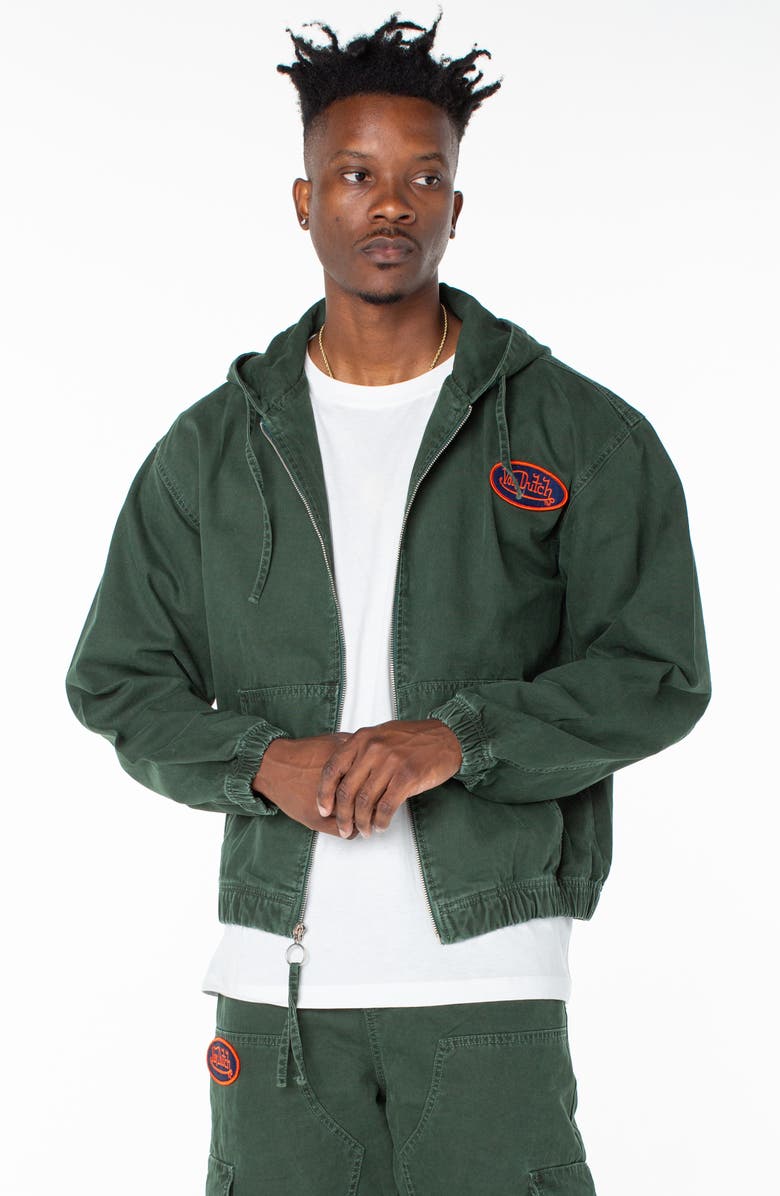 Von Dutch Invaders Flying Eyeball Zip Up Hoodie Jacket, Main, color, Forest
