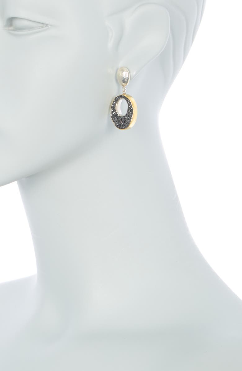 Gurhan Mystere 24K Gold Plated Sterling Silver Druzy Drop Earrings, Alternate, color, 