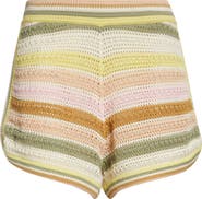 Zimmermann Indra Stripe Cotton Open Stitch Shorts