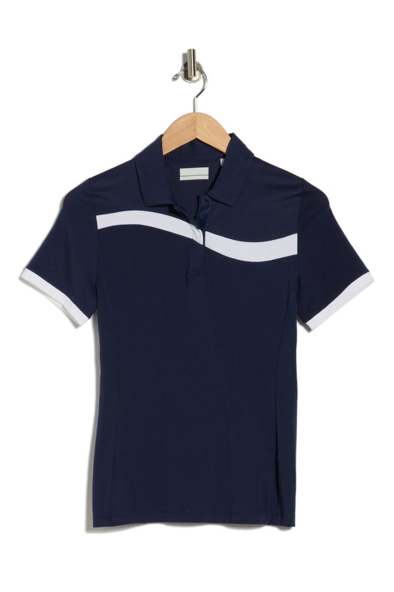 Colorblock Trim Polo, Alternate, color, PEACOAT