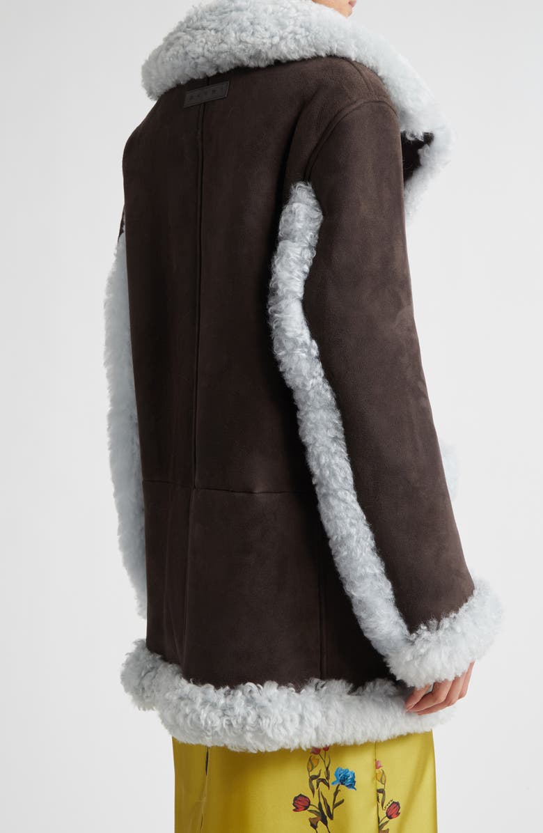 Marni Oversize Genuine Shearling Jacket, Alternate, color, 00M75cacao