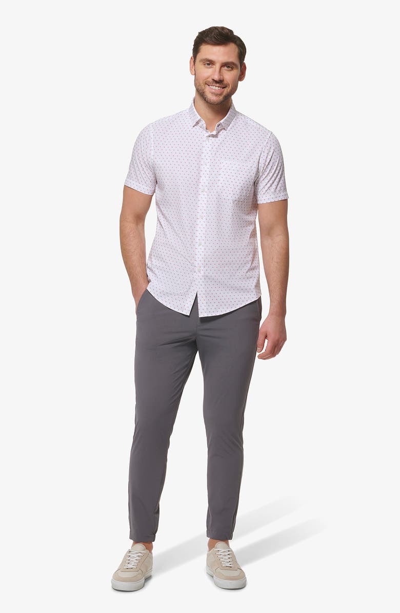 Mizzen+Main Leeward Neat Stretch Performance Short Sleeve Button-Up Shirt, Alternate, color, 