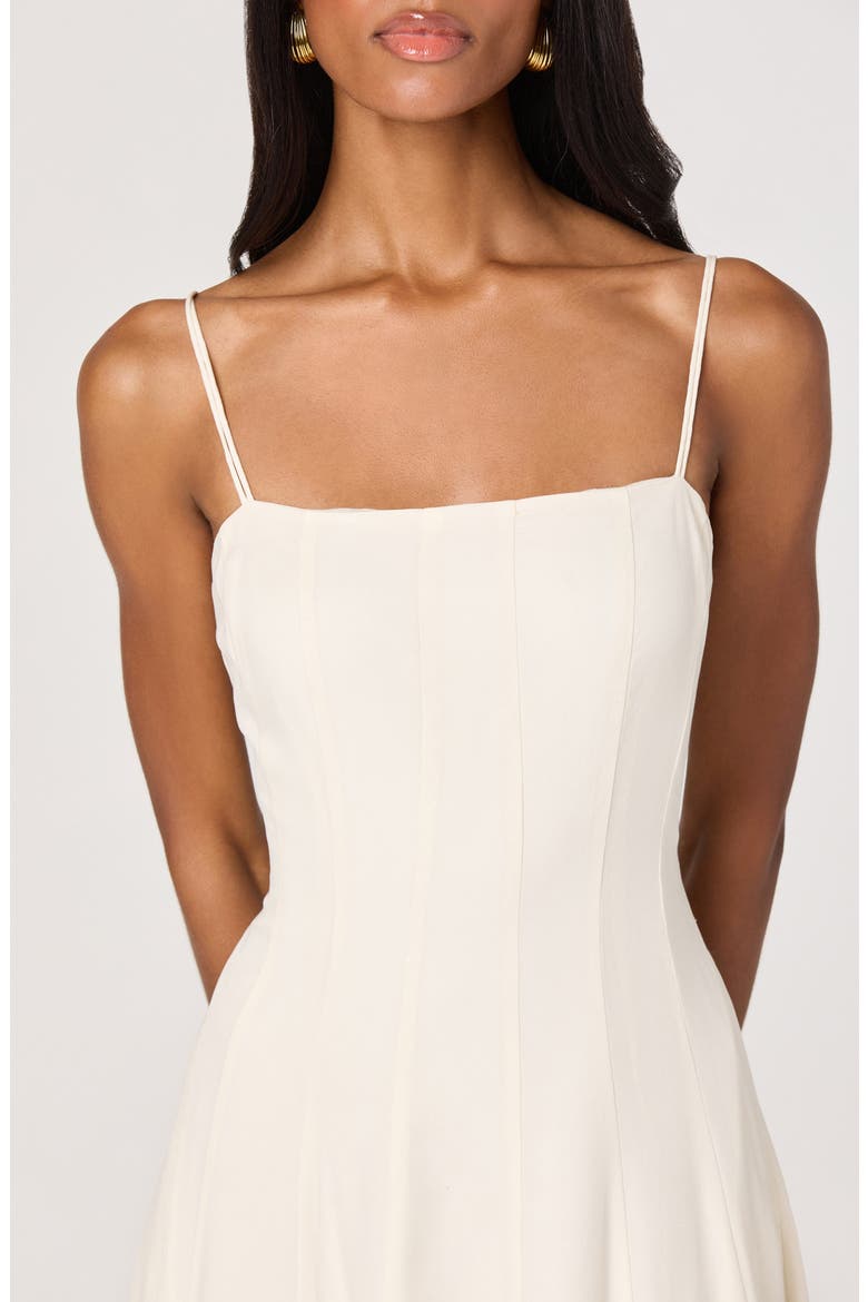 Trisha Tie Strap Midi Dress, Alternate, color, BONE