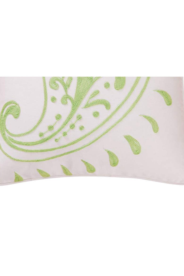 Samara Chain Stitch Pillow, Alternate, color, Green