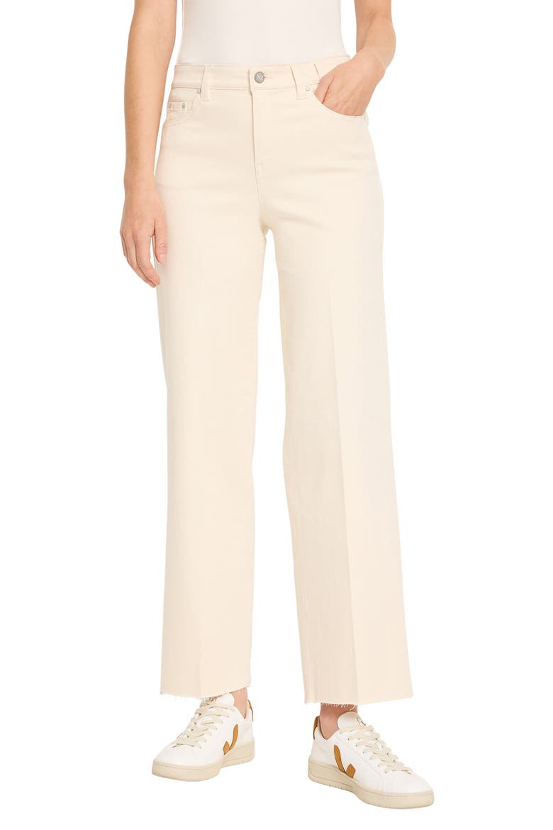Weekend Raw Hem Mid Rise Ankle Wide Leg Jeans, Main, color, CANVAS