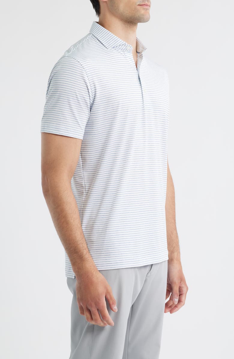 johnnie-O Michael Stripe Performance Golf Polo, Alternate, color, White Kona