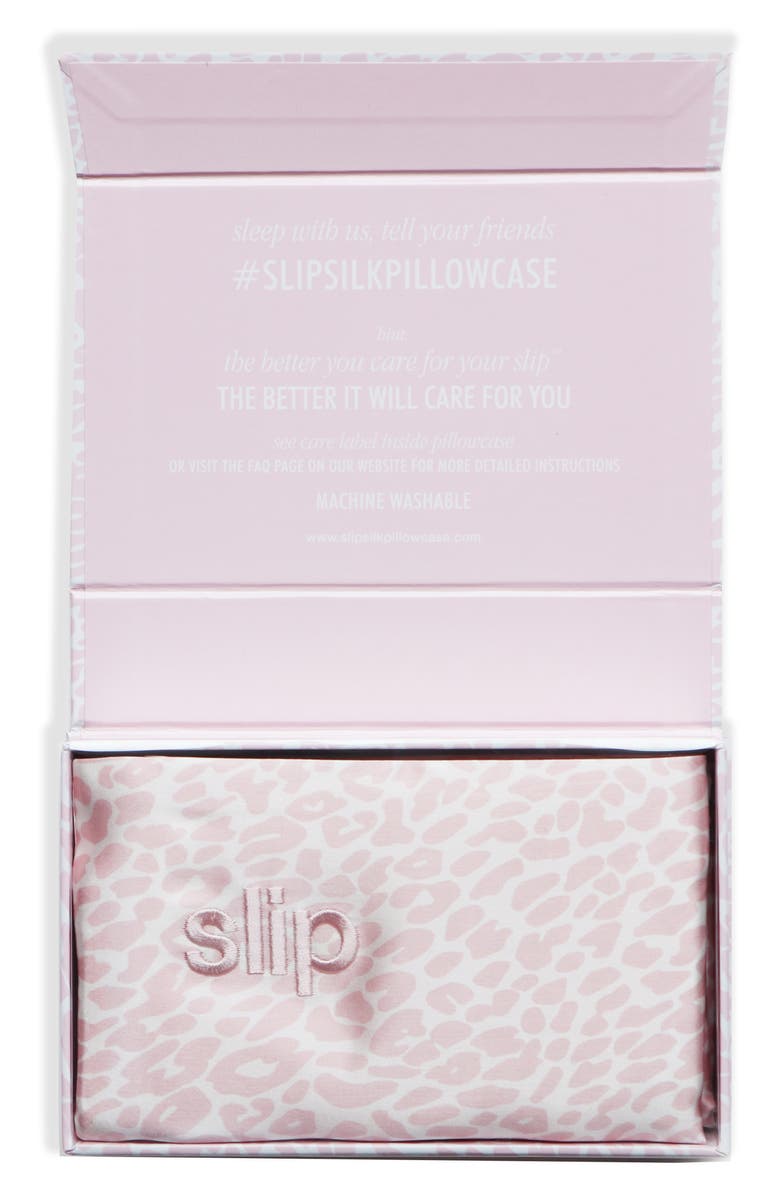 slip <sup>™</sup> for beauty sleep<sup>™</sup> Pink Leopard Pillowcase, Alternate, color,