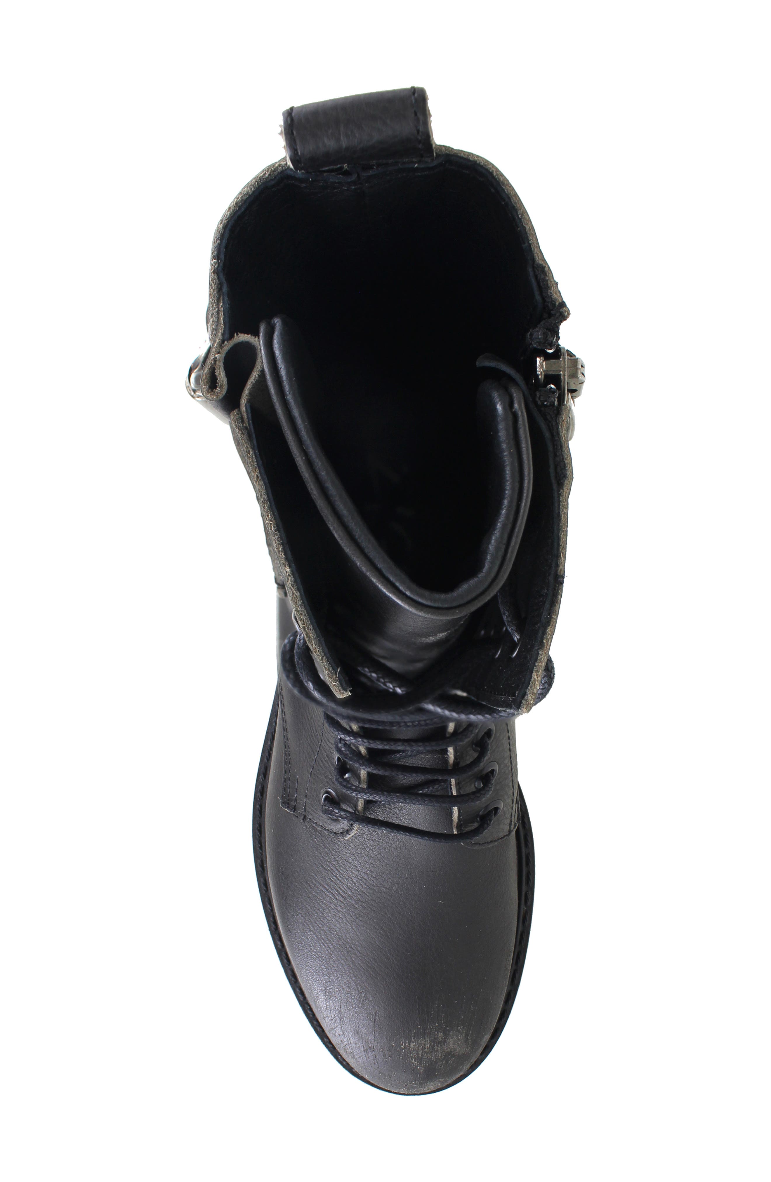 ZIGI Agatha Lace-Up Combat Boot, Alternate, color, Black Leather