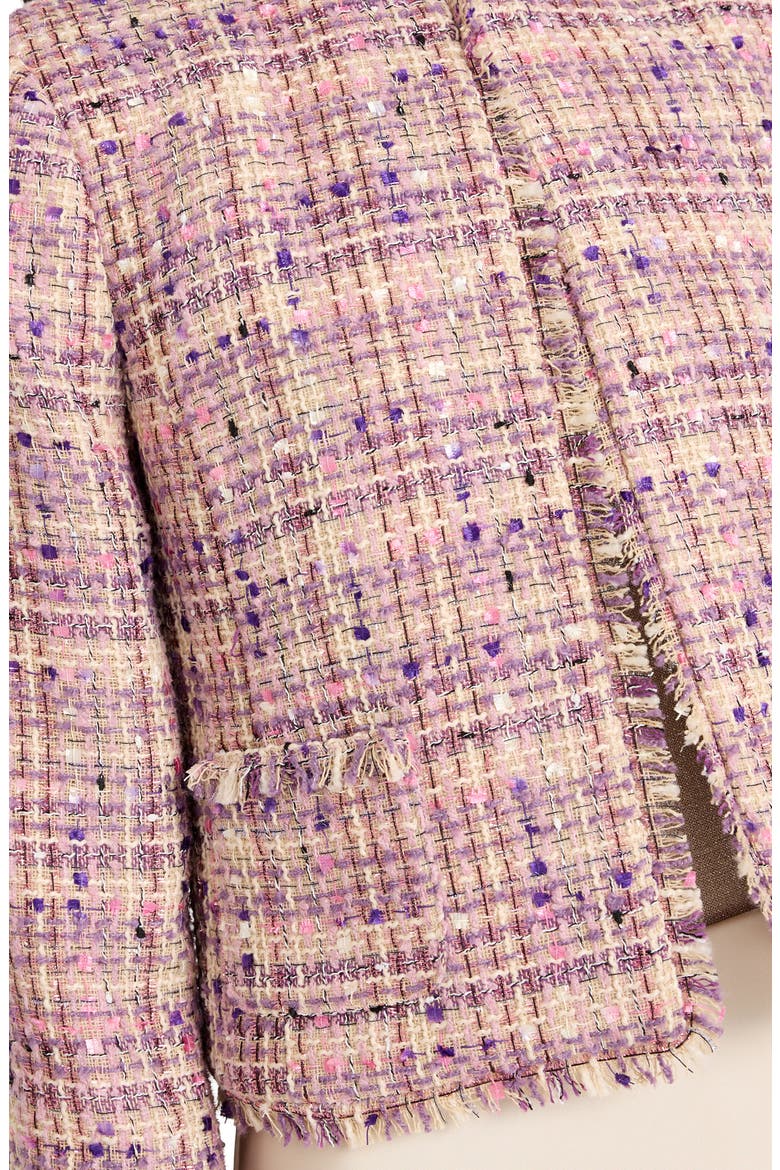 Bouclé Crop Jacket, Alternate, color, VANILLA PINK