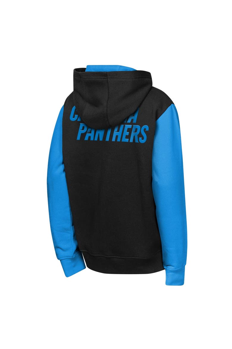 Youth Outerstuff Black Carolina Panthers Stadium Colorblock Full-Zip Hoodie, Alternate, color, Black