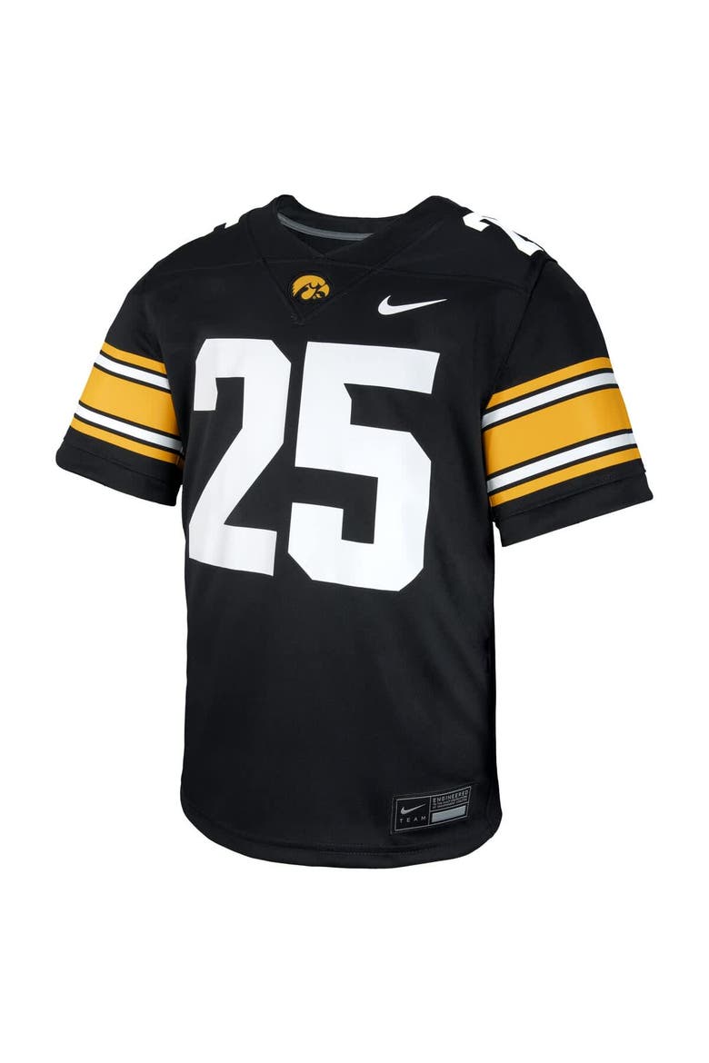 Youth Nike #25 Black Iowa Hawkeyes Untouchable Replica Game Jersey, Alternate, color, Black