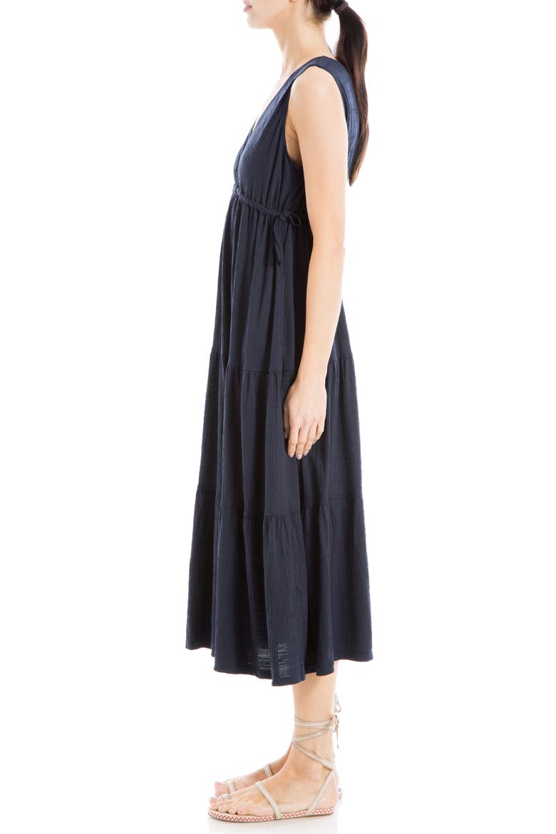 V-Neck Sleeveless Tiered Maxi Dress, Alternate, color, NAVY-NAVY