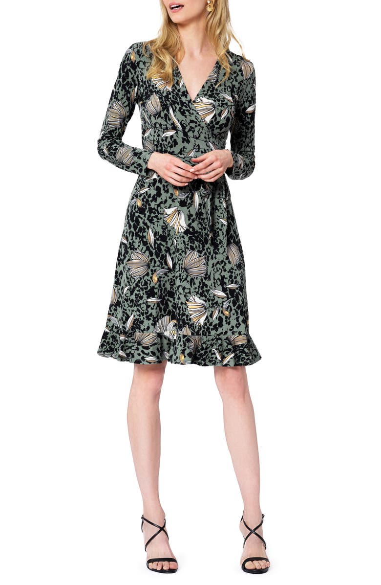Leota Floral Long Sleeve Faux Wrap Dress, Main, color, 