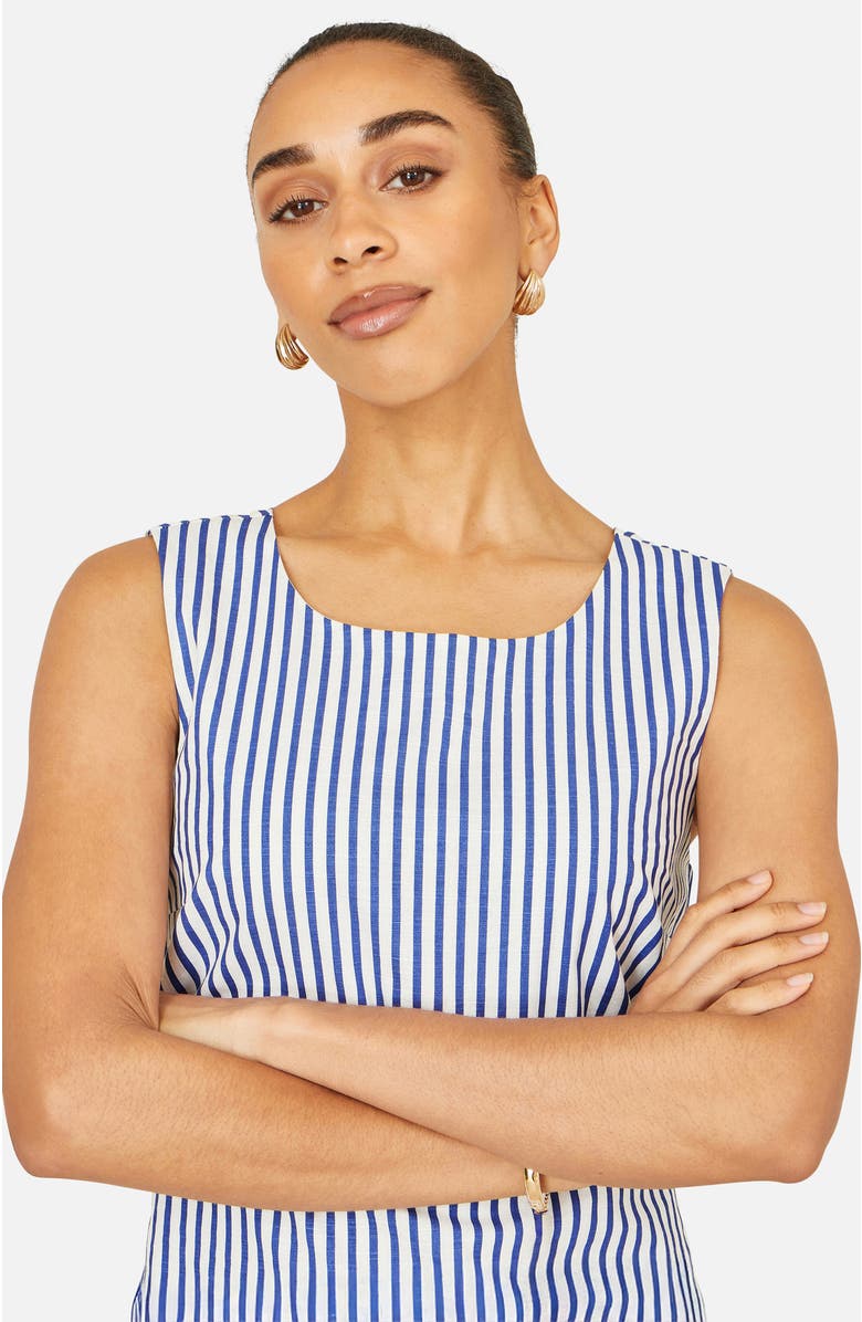 Yumi Stripe Cotton Shift Dress, Alternate, color, Blue