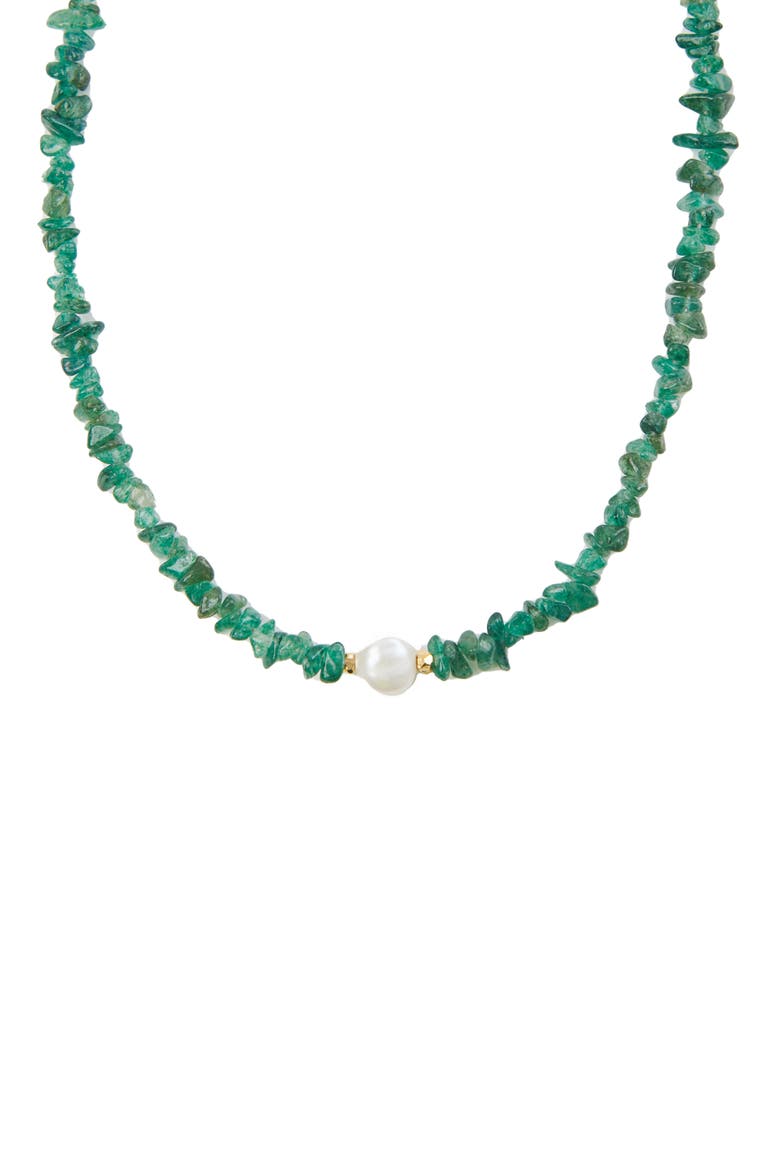 Beaded Green Onyx Necklace, Main, color, GOLD
