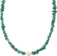 Argento Vivo Sterling Silver Beaded Green Onyx Necklace