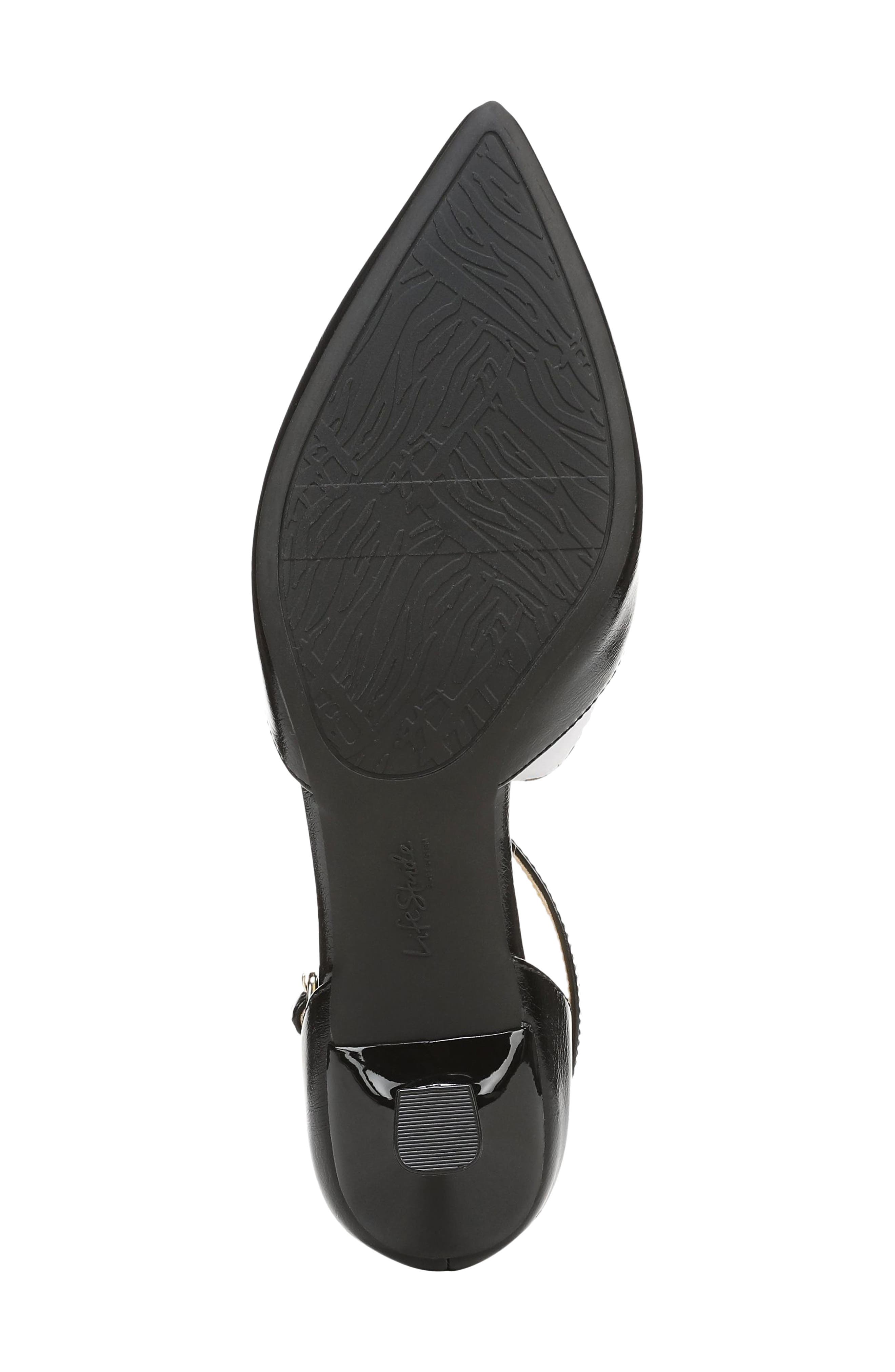 LifeStride Maruin Ankle Strap Pointed Toe Kitten Heel Pump, Alternate, color, Black
