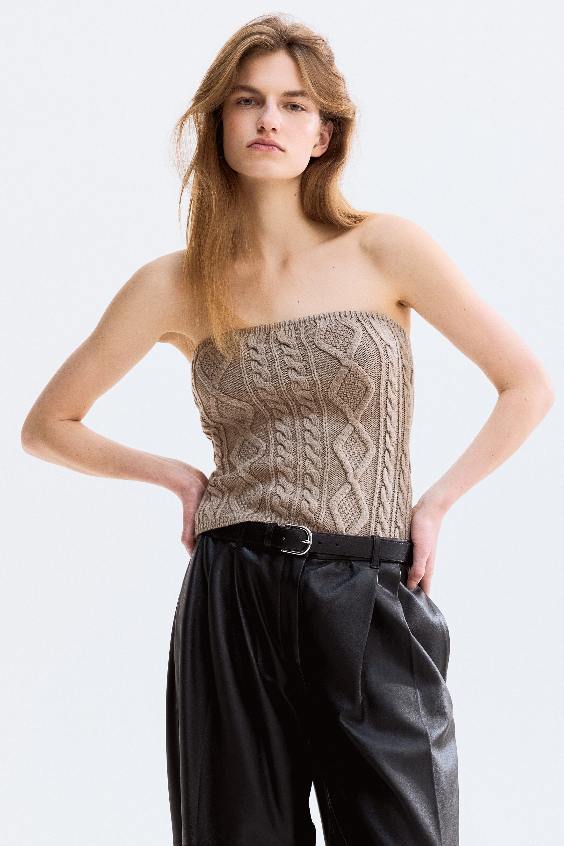 Cable-knit Tube Top - image 2