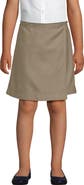 Lands' End School Uniform Girls Solid A Line Tab Skort Top Of Knee