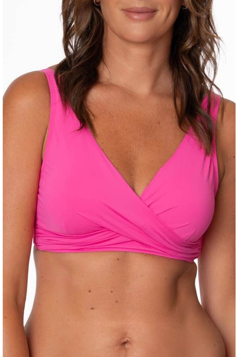Vera Surplice Bikini Top, Main, color, AZALEA
