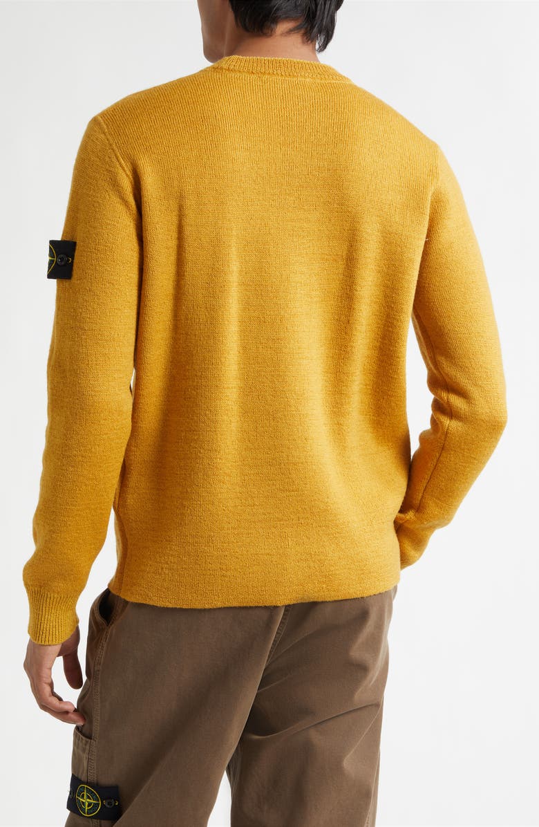 Stone Island Compass Logo Wool Blend Sweater, Alternate, color, Mustard