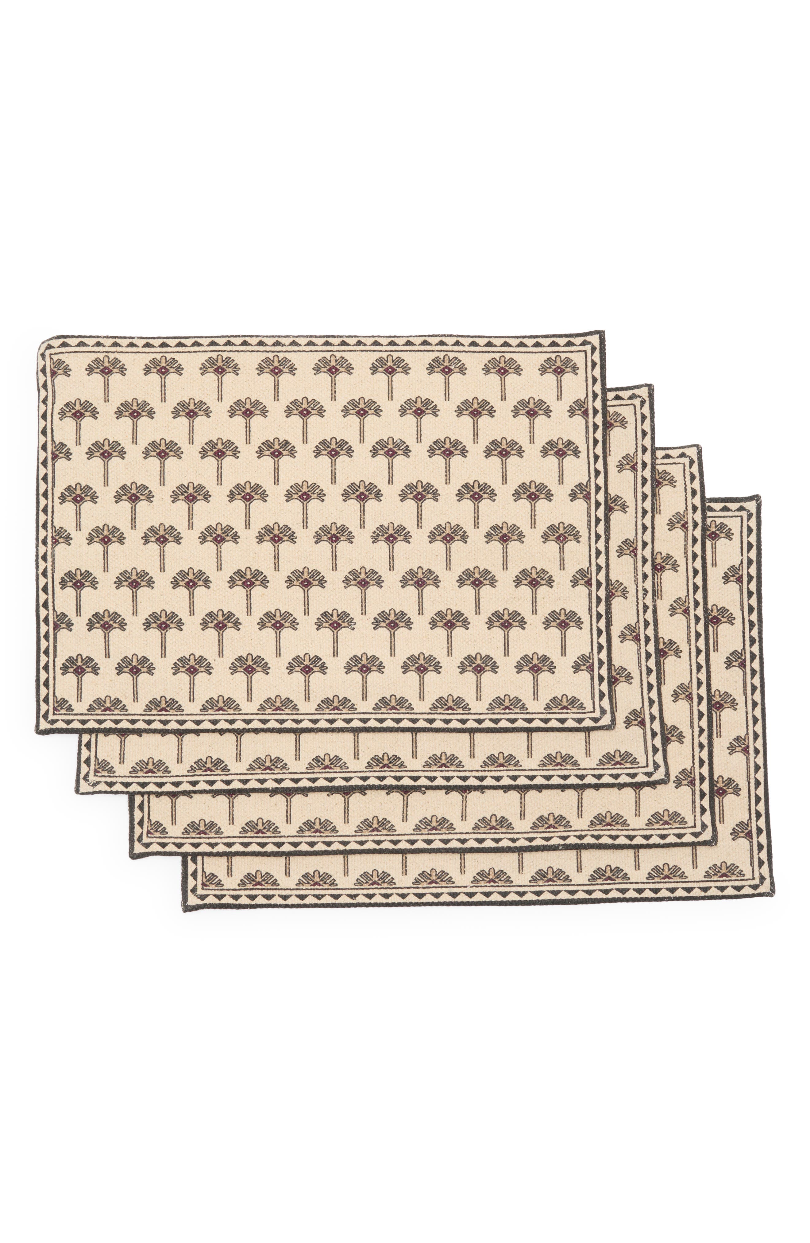 Now Designs Torres Set Of 4 Cotton Placemats In Brown