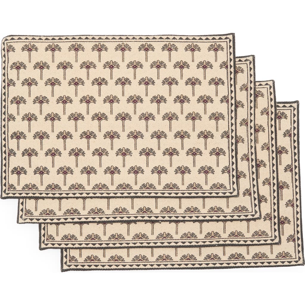 Now Designs Torres Set Of 4 Cotton Placemats In Brown