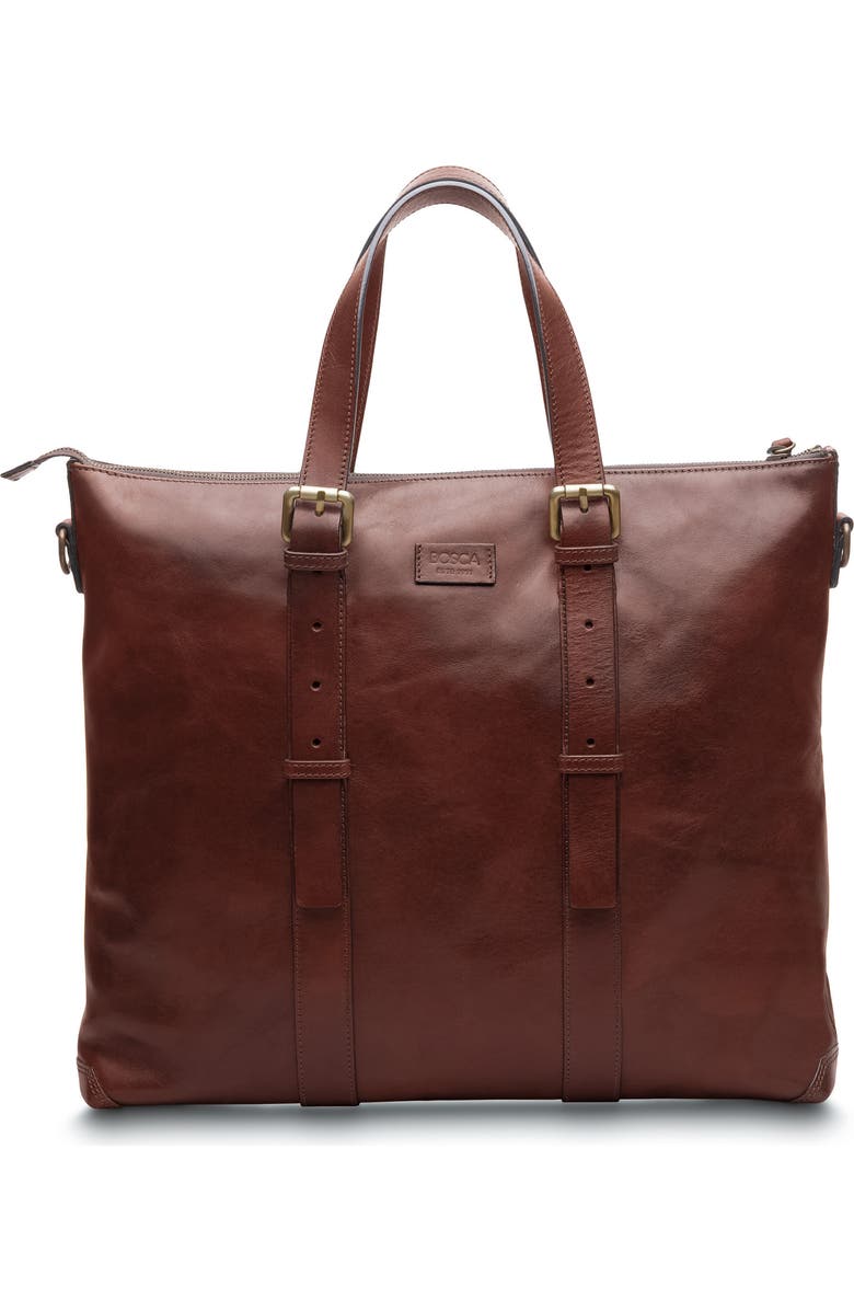 Bosca Brenta Leather Tote, Main, color,
